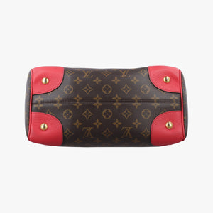 Pre-owned Louis Vuitton RETIRO PM brown×CERISE Monogram Canvas×calf leather M40546 shoulderbag | stylenewstar