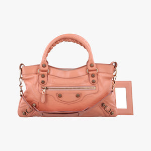 Pre-owned Balenciaga The First Orange Pink lambskin shoulderbag | stylenewstar