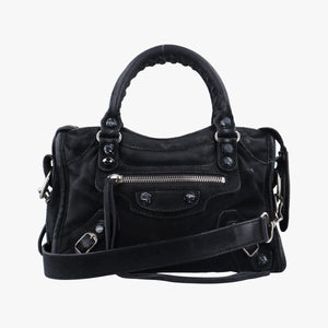 Vintage Balenciaga Classic City Mini Black Suede shoulderbag | stylenewstar