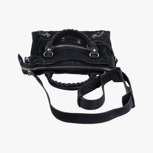 Vintage Balenciaga Classic City Mini Black Suede shoulderbag | stylenewstar