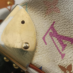 Pre-owned Louis Vuitton Speedy 30 white Monogram Multicolor M92643 handbag | stylenewstar