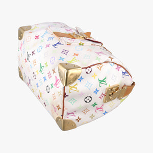 Pre-owned Louis Vuitton Speedy 30 white Monogram Multicolor M92643 handbag | stylenewstar