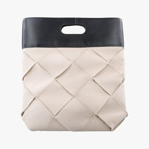 Pre-owned Bottega Veneta Maxi-Intrecciato Slip Tote White cloth handbag | stylenewstar