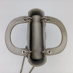 Vintage Christian Dior Lady Dior Silver Leather handbag | stylenewstar