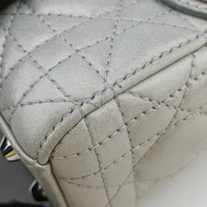 Vintage Christian Dior Lady Dior Silver Leather handbag | stylenewstar