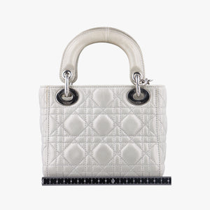 Vintage Christian Dior Lady Dior Silver Leather handbag | stylenewstar