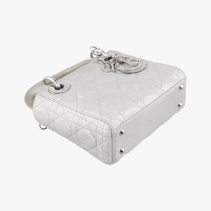 Vintage Christian Dior Lady Dior Silver Leather handbag | stylenewstar
