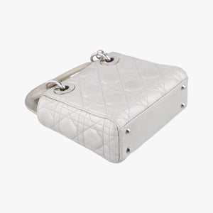 Vintage Christian Dior Lady Dior Silver Leather handbag | stylenewstar