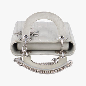 Vintage Christian Dior Lady Dior Silver Leather handbag | stylenewstar