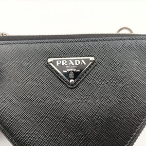 Secondhand Prada Triangle Logo Mini Black SAFFIANO Leather 1NR015 shoulderbag | stylenewstar