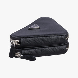 Secondhand Prada Triangle Logo Mini Black SAFFIANO Leather 1NR015 shoulderbag | stylenewstar