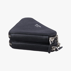 Secondhand Prada Triangle Logo Mini Black SAFFIANO Leather 1NR015 shoulderbag | stylenewstar