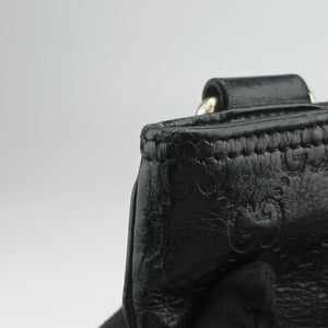 Pre-owned Gucci Guccissima messenger Black Leather 201446 shoulderbag | stylenewstar