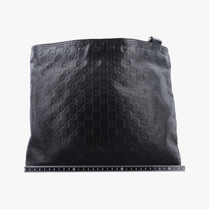 Pre-owned Gucci Guccissima messenger Black Leather 201446 shoulderbag | stylenewstar
