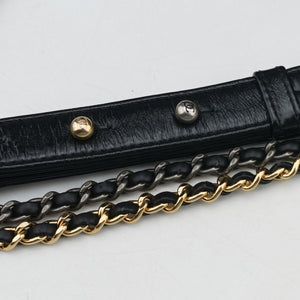 Vintage Chanel GABRIELLE print Black Suede ×Leather shoulderbag | stylenewstar