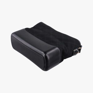 Vintage Chanel GABRIELLE print Black Suede ×Leather shoulderbag | stylenewstar