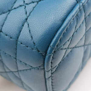 Secondhand Christian Dior Lady Dior micro vanity Blue lambskin shoulderbag | stylenewstar