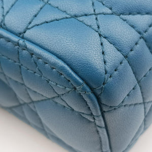 Secondhand Christian Dior Lady Dior micro vanity Blue lambskin shoulderbag | stylenewstar