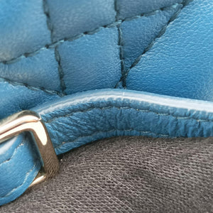 Secondhand Christian Dior Lady Dior micro vanity Blue lambskin shoulderbag | stylenewstar