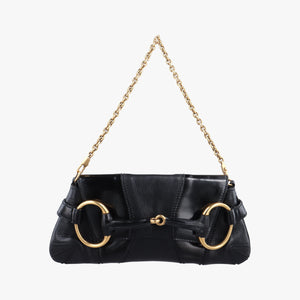 Pre-owned Gucci Horsebit Black Leather 119771 handbag | stylenewstar