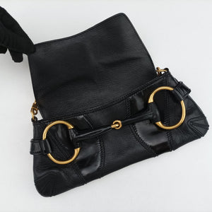 Pre-owned Gucci Horsebit Black Leather 119771 handbag | stylenewstar