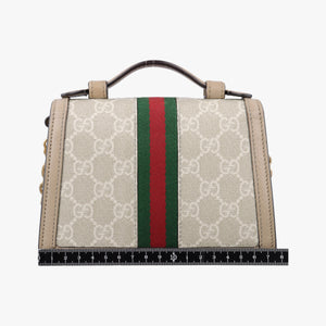 Pre-owned Gucci Ophidia GG Mini Beige × Ebony PVC coated canvas× Leather 696180 shoulderbag | stylenewstar