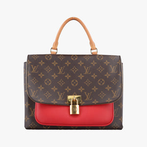 Secondhand Louis Vuitton MARIGNAN Brown×COQUELICOT Monogram Canvas×calf leather M44544 handbag | stylenewstar