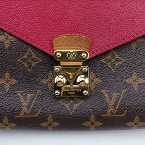 Pre-owned Louis Vuitton Pallas Chain Brown x Cerise Monogram canvas x leather M41201 shoulderbag | stylenewstar