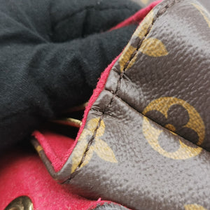 Pre-owned Louis Vuitton Pallas Chain Brown x Cerise Monogram canvas x leather M41201 shoulderbag | stylenewstar