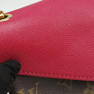 Pre-owned Louis Vuitton Pallas Chain Brown x Cerise Monogram canvas x leather M41201 shoulderbag | stylenewstar
