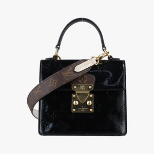 Pre-owned Louis Vuitton Spring Street PM BLACK×Brown×white Vernis×Epi×Monogram Canvas M90375 shoulderbag | stylenewstar
