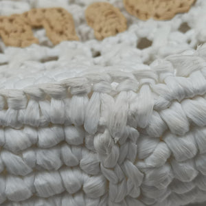 Pre-owned Miu Miu Wonder Crochet Hobo White Raffia×Leather 5BC125 handbag | stylenewstar