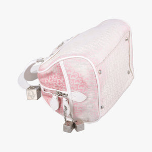 Pre-owned Christian Dior Gambler Dice Tortter White canvas handbag | stylenewstar