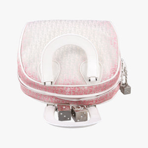 Pre-owned Christian Dior Gambler Dice Tortter White canvas handbag | stylenewstar