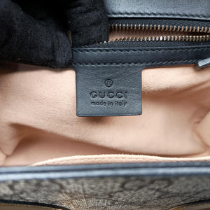 Pre-owned Gucci Osiride GG Supreme beige×Black×Golden PVC coated canvas×leather 497996 shoulderbag | stylenewstar