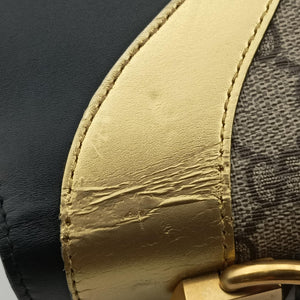 Pre-owned Gucci Osiride GG Supreme beige×Black×Golden PVC coated canvas×leather 497996 shoulderbag | stylenewstar
