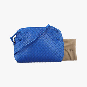 Vintage Bottega Veneta NODINI Intrecciato Blue lambskin shoulderbag | stylenewstar
