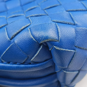 Vintage Bottega Veneta NODINI Intrecciato Blue lambskin shoulderbag | stylenewstar