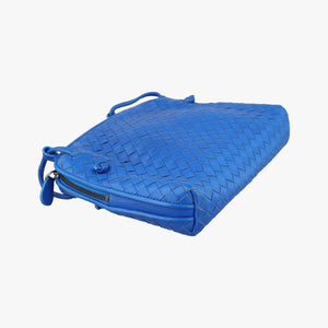 Vintage Bottega Veneta NODINI Intrecciato Blue lambskin shoulderbag | stylenewstar