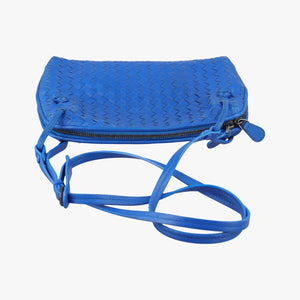 Vintage Bottega Veneta NODINI Intrecciato Blue lambskin shoulderbag | stylenewstar