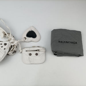 Pre-owned Balenciaga Le Cagole White Denim shoulderbag | stylenewstar