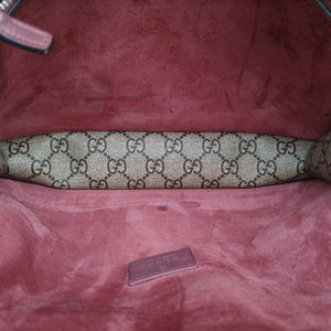 Pre-owned Gucci Dionysus beige×red×multi PVC coated canvas × suede 400249 shoulderbag | stylenewstar