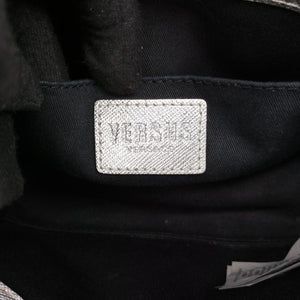 Pre-owned VERSUS Lion Head Silver Saffiano Leather shoulderbag | stylenewstar