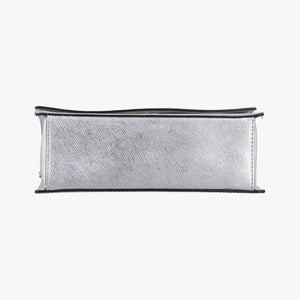 Pre-owned VERSUS Lion Head Silver Saffiano Leather shoulderbag | stylenewstar