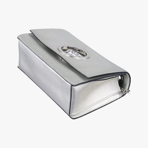 Pre-owned VERSUS Lion Head Silver Saffiano Leather shoulderbag | stylenewstar