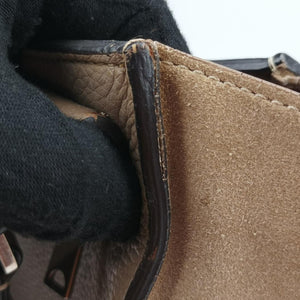 Pre-owned Celine Trapèze Beige Leather x suede shoulderbag | stylenewstar