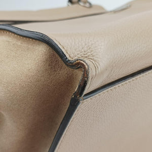 Pre-owned Celine Trapèze Beige Leather x suede shoulderbag | stylenewstar