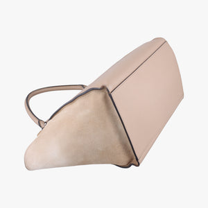 Pre-owned Celine Trapèze Beige Leather x suede shoulderbag | stylenewstar