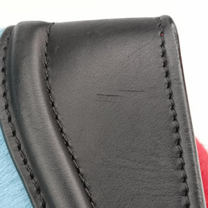 Luggage Mini Shopper Black x Blue x Red Leather x Ponyhair U-GA-0123