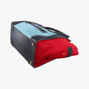 Luggage Mini Shopper Black x Blue x Red Leather x Ponyhair U-GA-0123